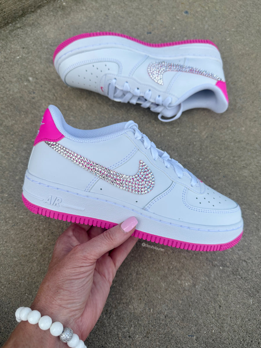 Nike air force 1 shops pink glitter