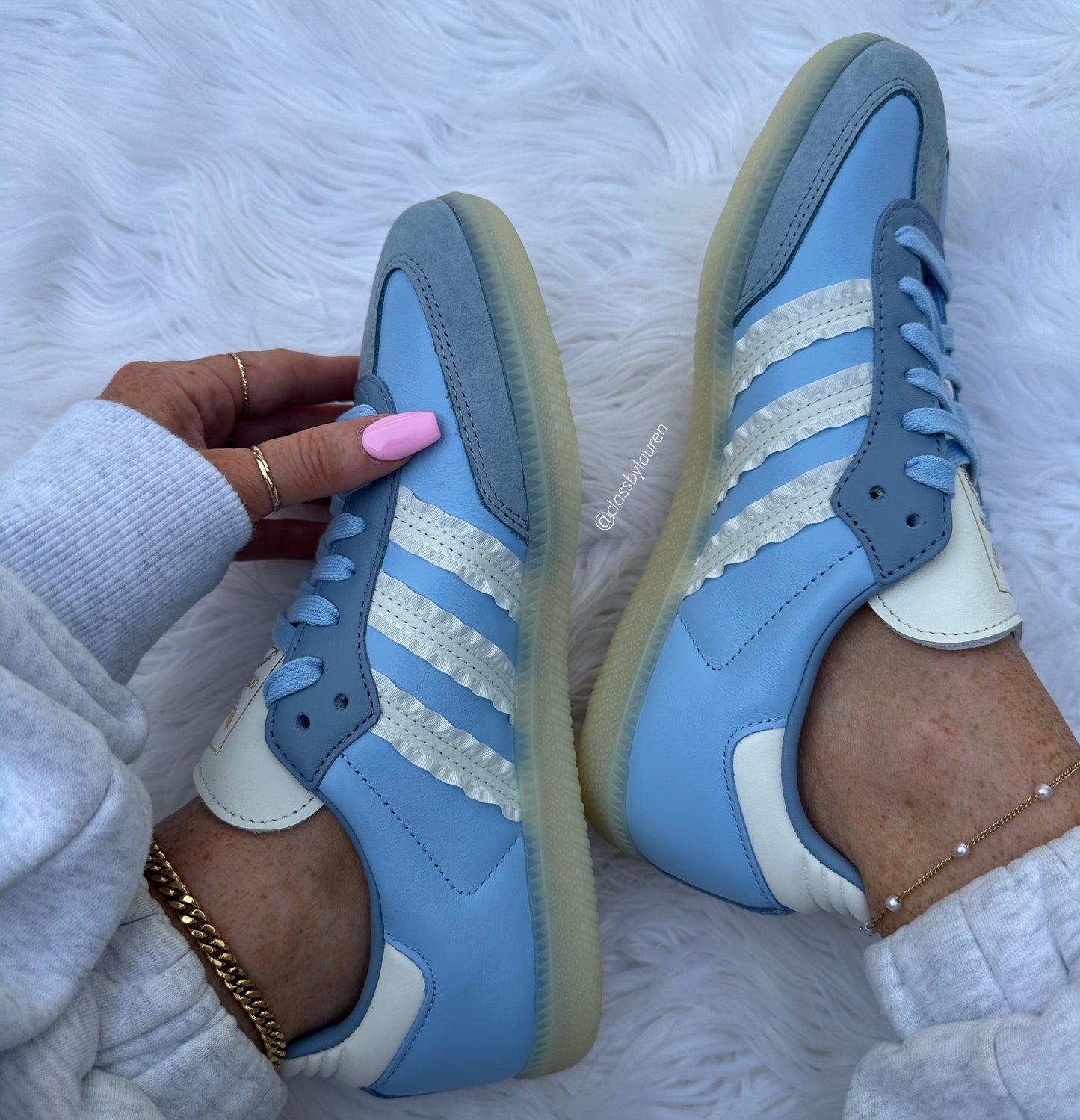 Special Edition Blue 💙 Bridgerton Adidas Sambas ☕️✉️