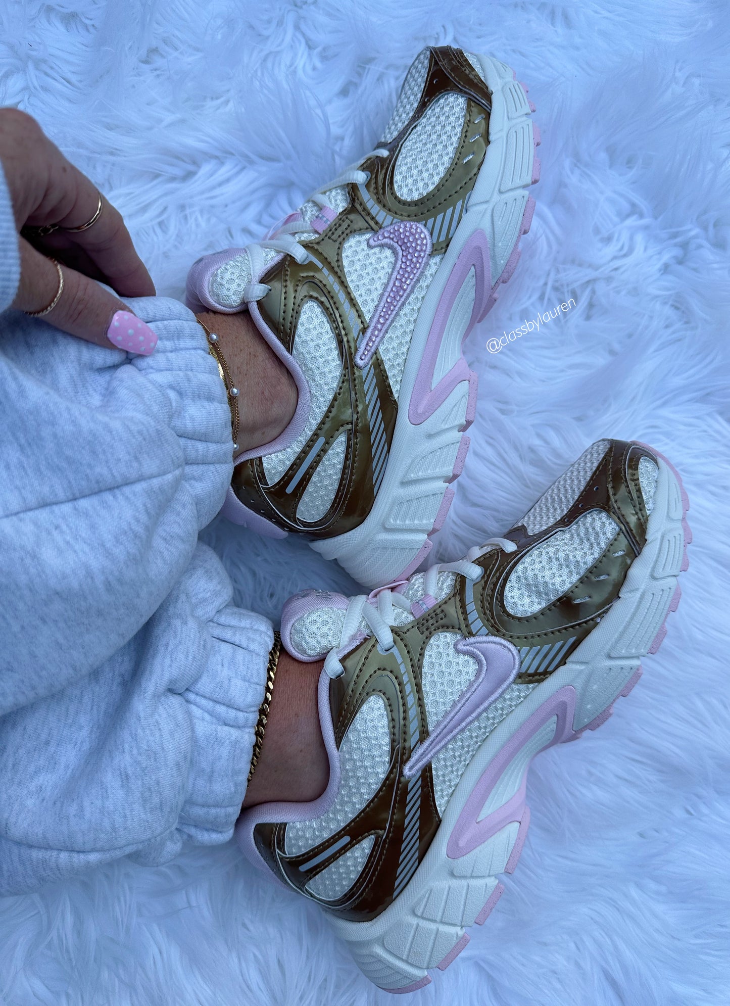 Pink and Gold Nikes 7W