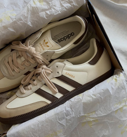 Women Brown Knit Adidas Samba