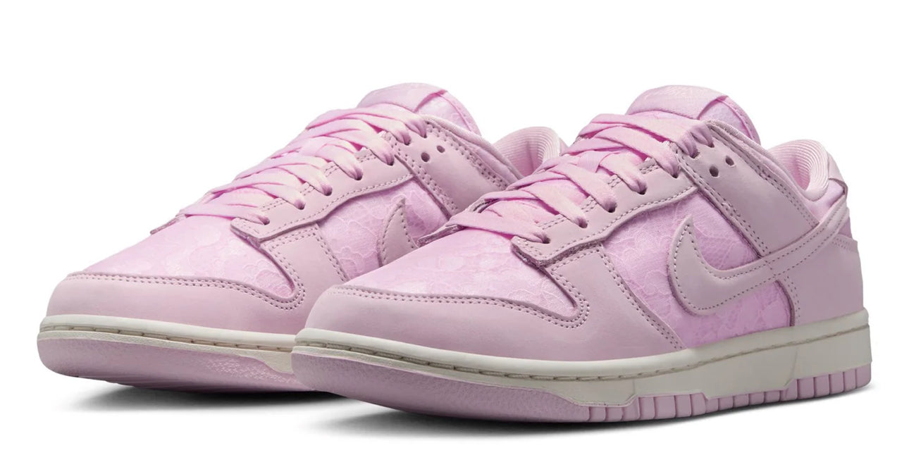 Women Pink Lace Nike Dunks