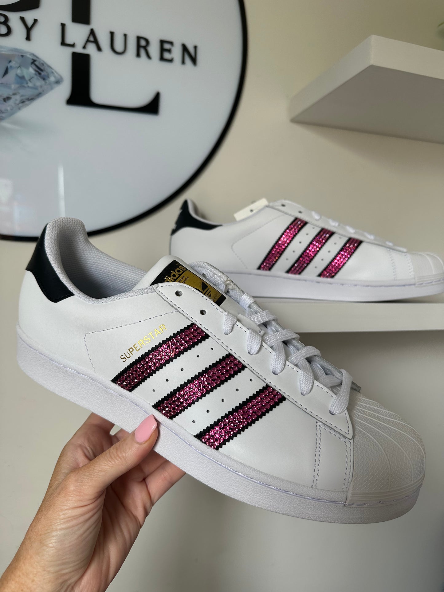 Adidas Superstars Pink Size Women 11 (Fits 11.5W)