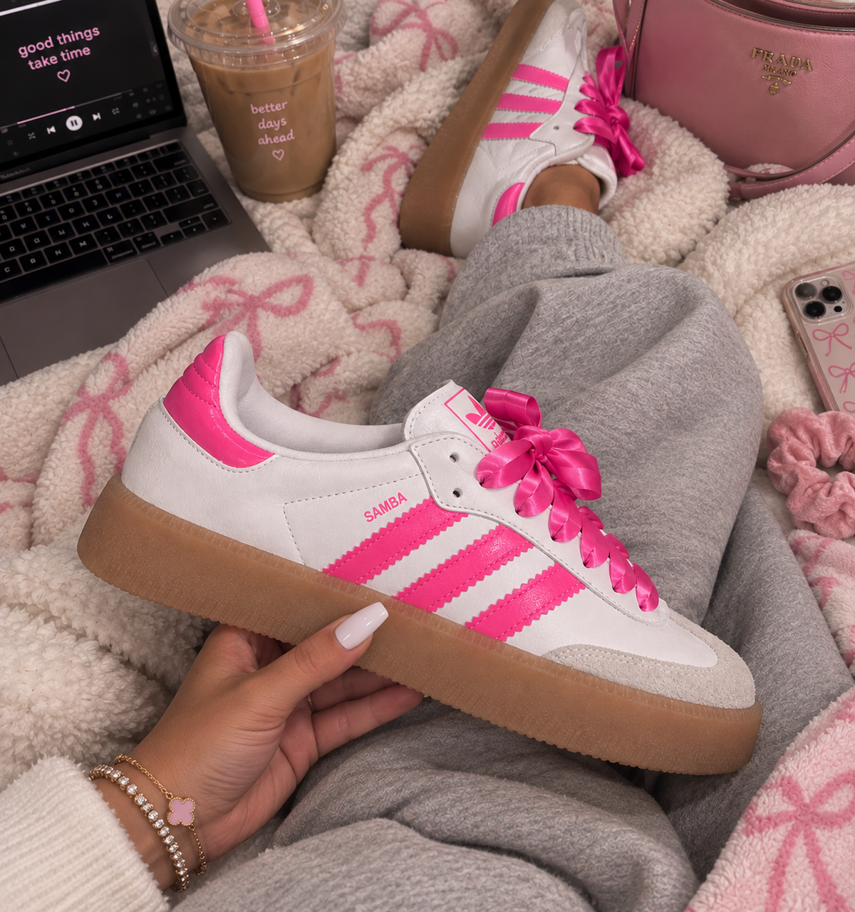 Adidas Women Pink Sambae