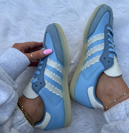 Special Edition Blue 💙 Bridgerton Adidas Sambas ☕️✉️