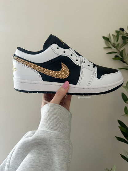 Women Nike Air Jordan 1 Metallic Gold Panda