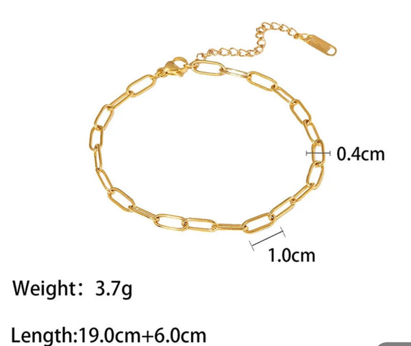 Paperclip Gold Anklet