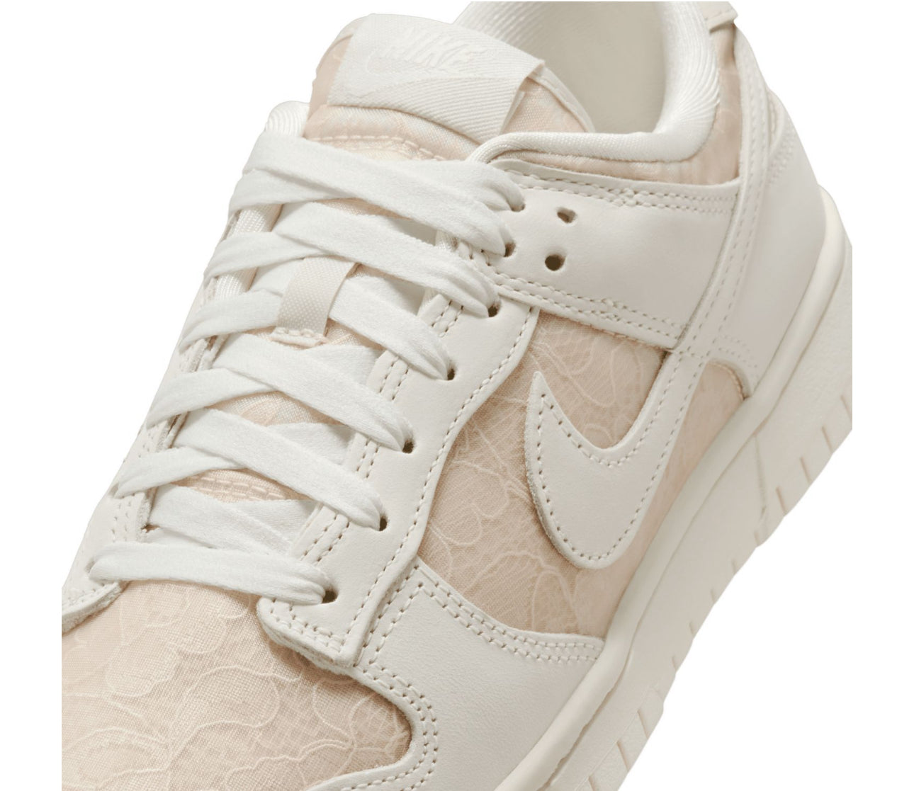 Women Gold Neutral Lace Nike Dunks