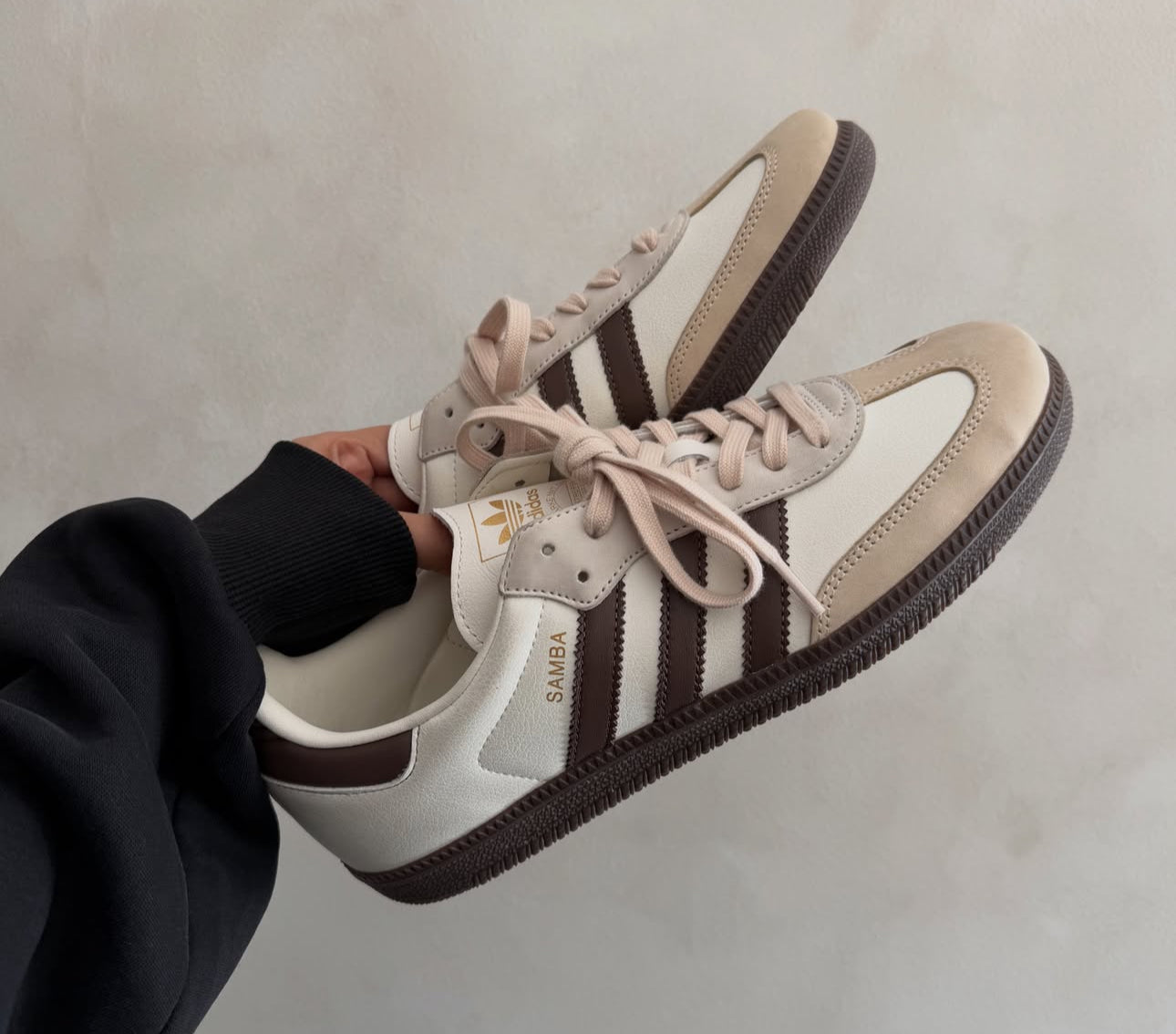 Women Brown Knit Adidas Samba