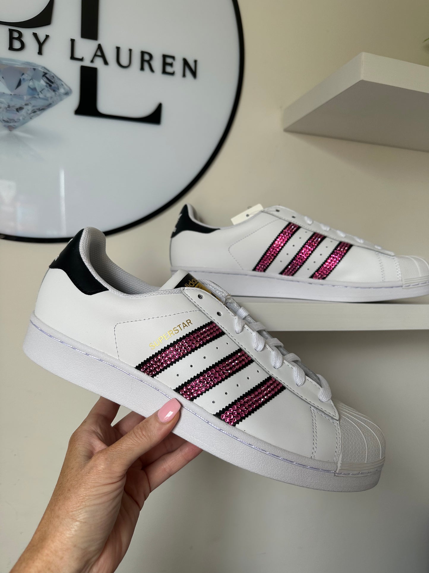 Adidas Superstars Pink Size Women 11 (Fits 11.5W)