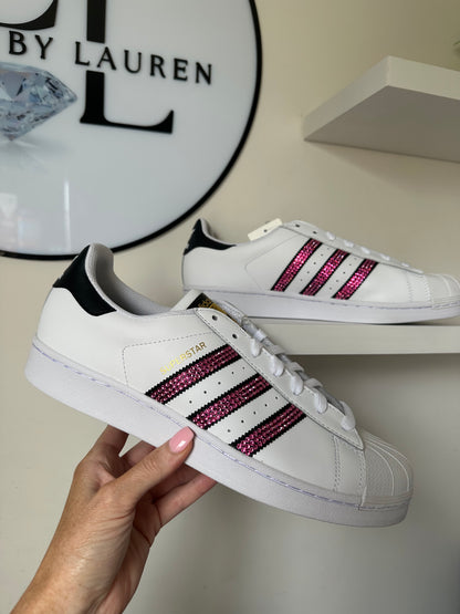 Adidas Superstars Pink Size Women 11 (Fits 11.5W)