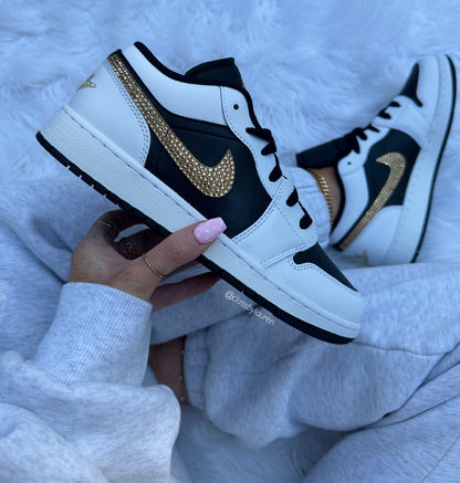 Women Nike Air Jordan 1 Metallic Gold Panda