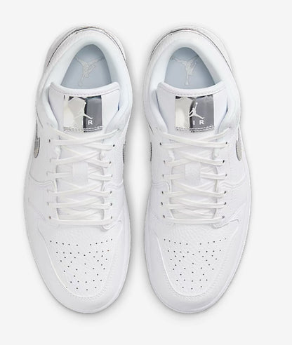 Metallic White Silver Nike Jordans