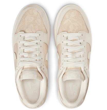 Women Gold Neutral Lace Nike Dunks