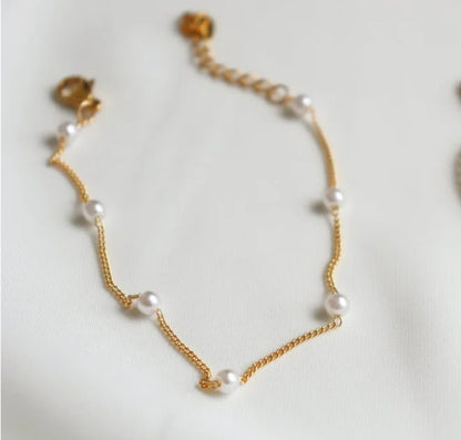 Pearl Gold Anklet 8MM