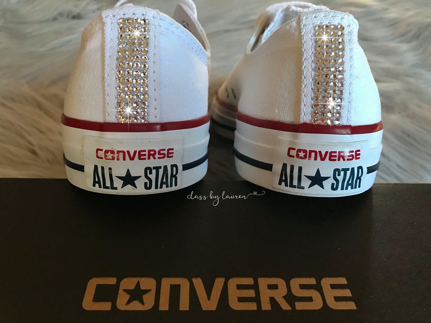 White Converse with Crystals