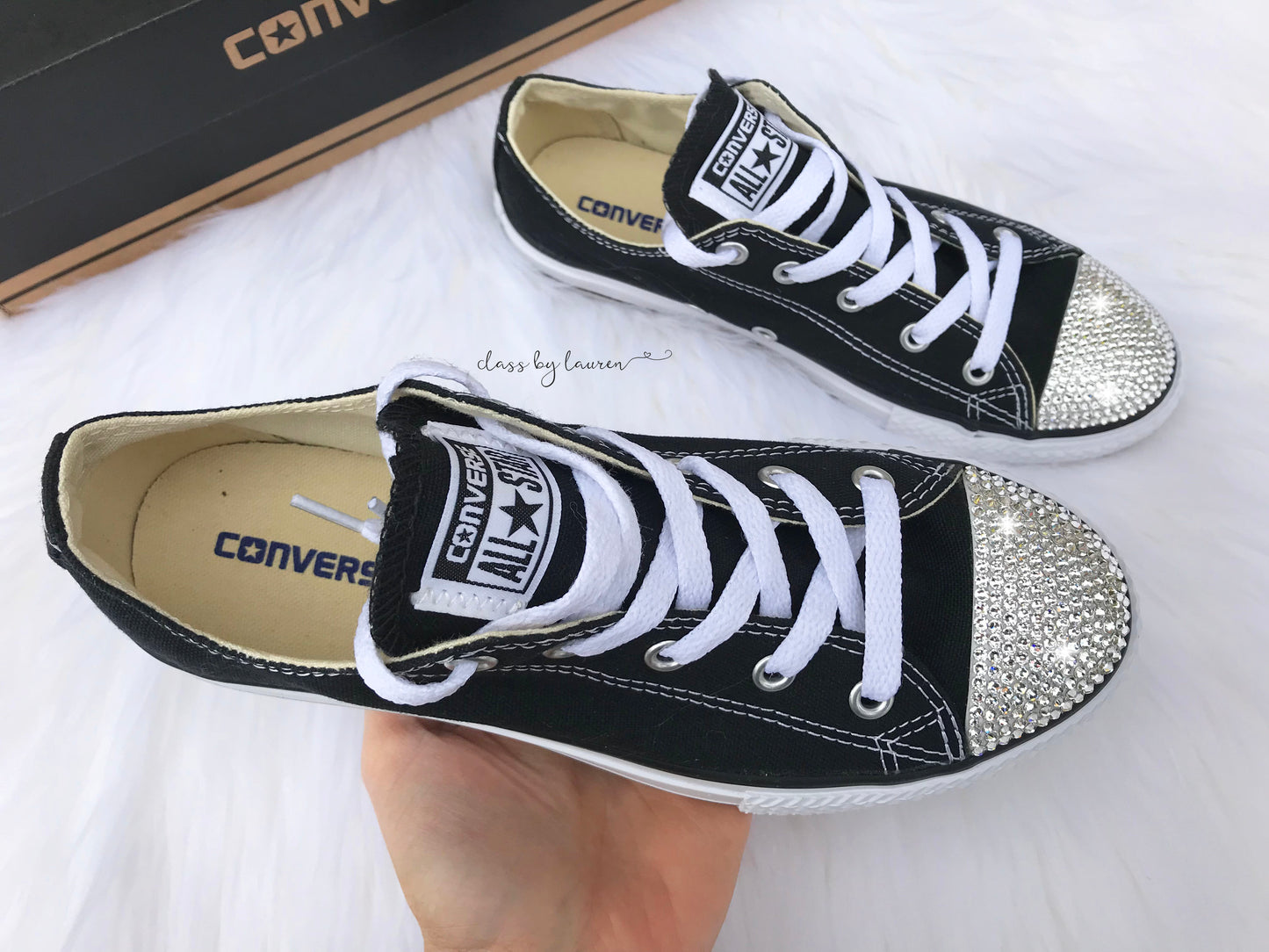 Black Converse with Crystals