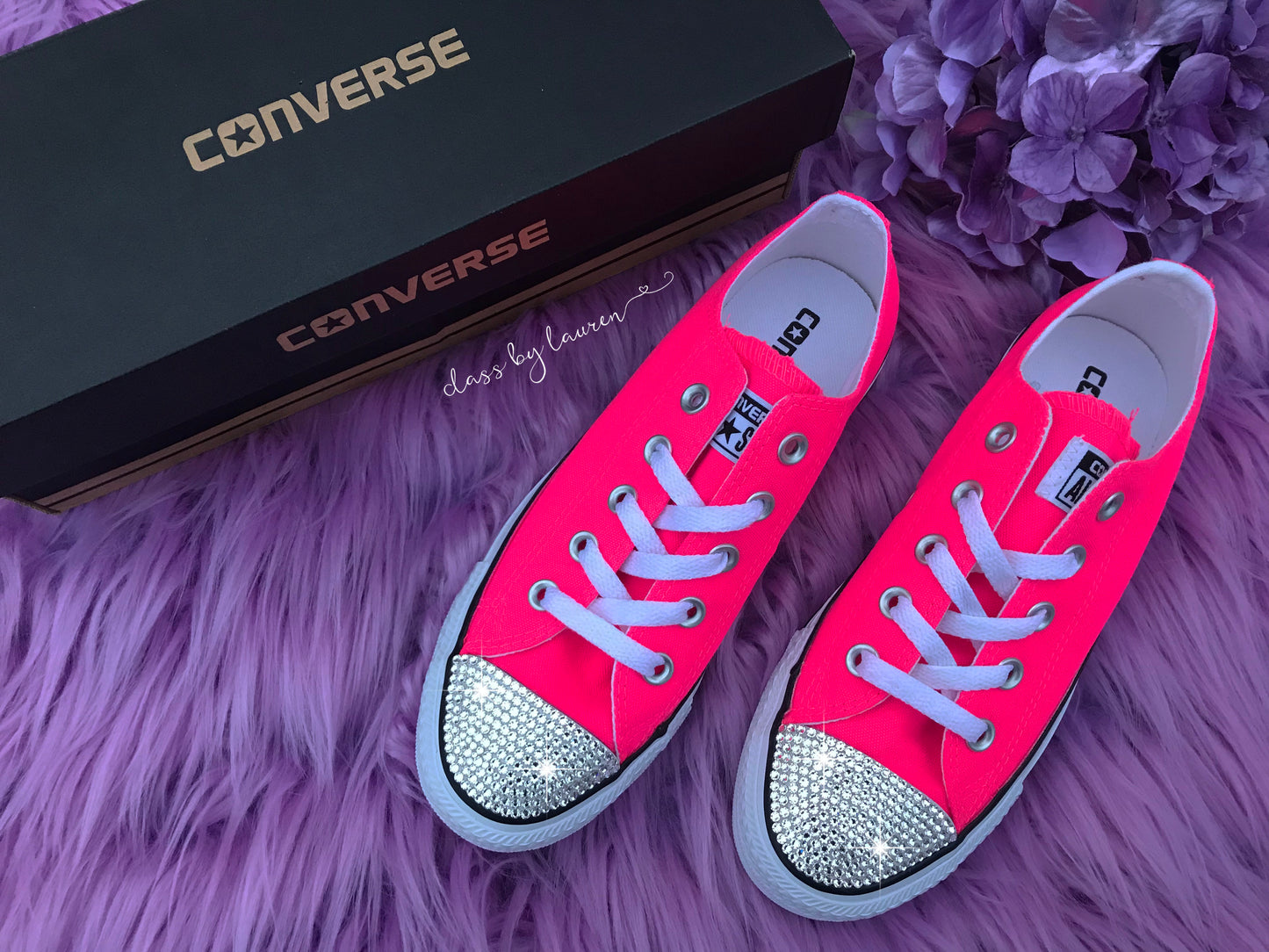 Pink Converse with Crystals