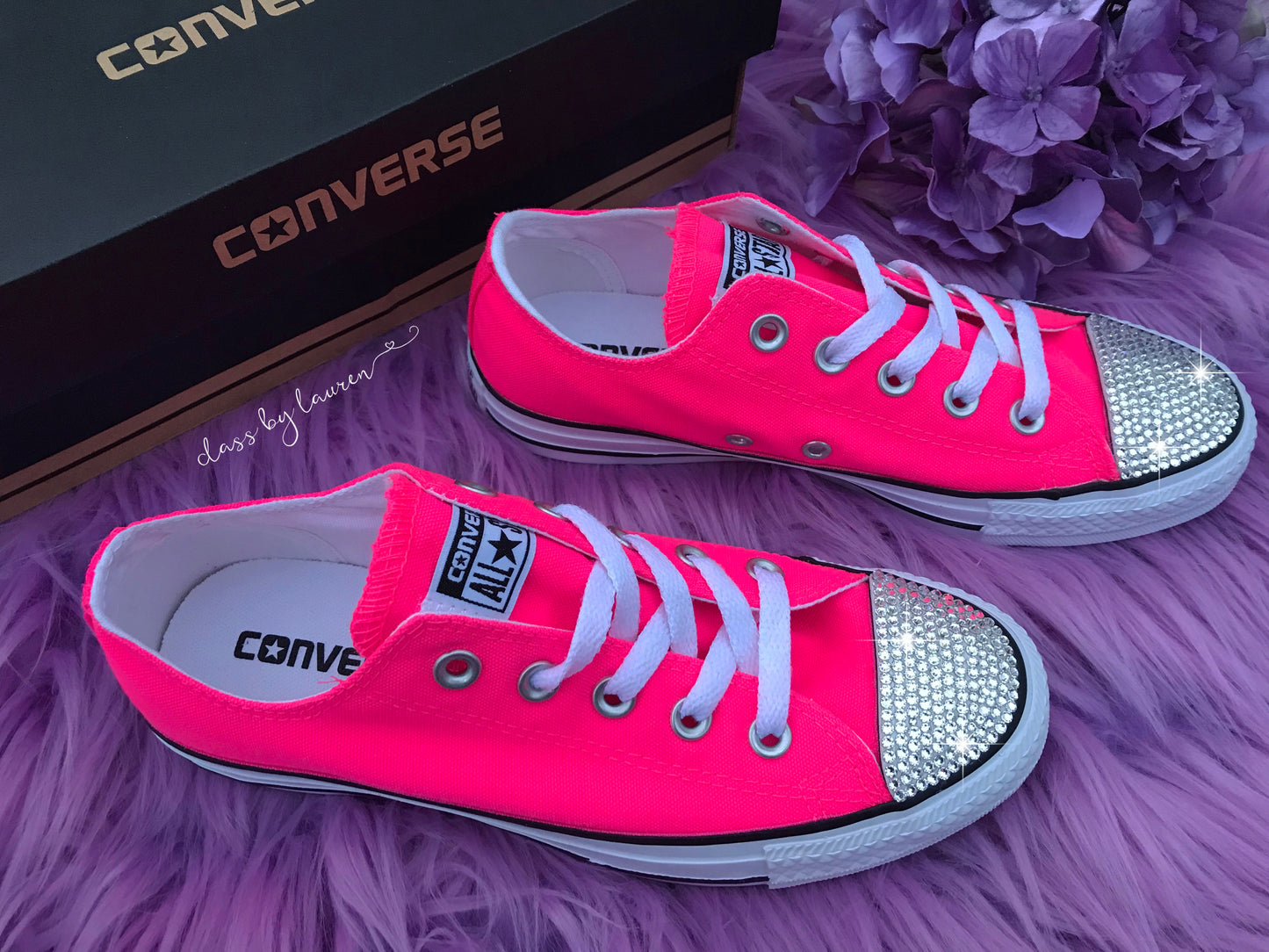 Pink Converse with Crystals