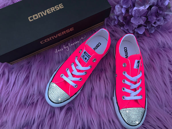 Pink Converse with Crystals