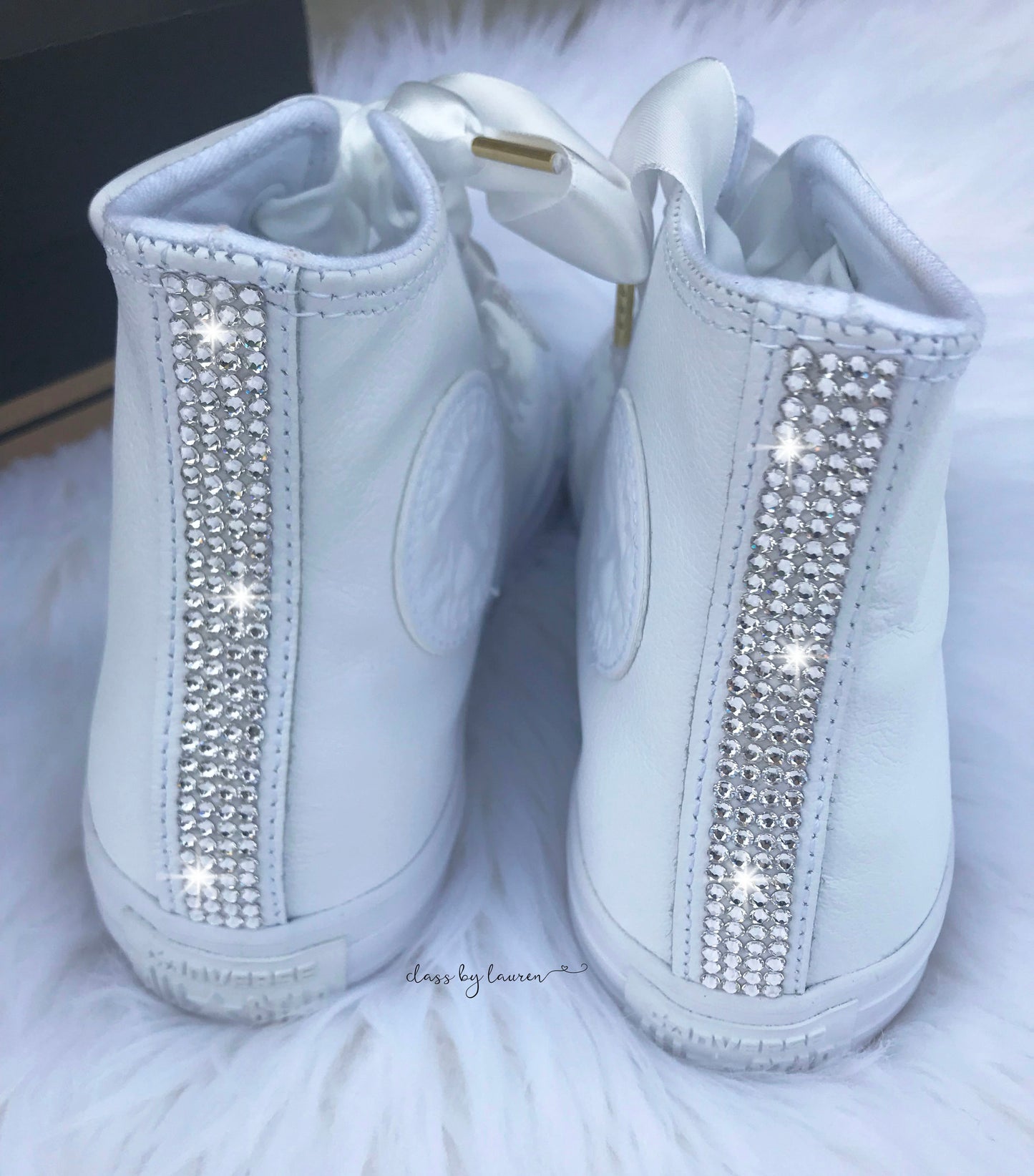 Converse High Top Wedding White with Crystals