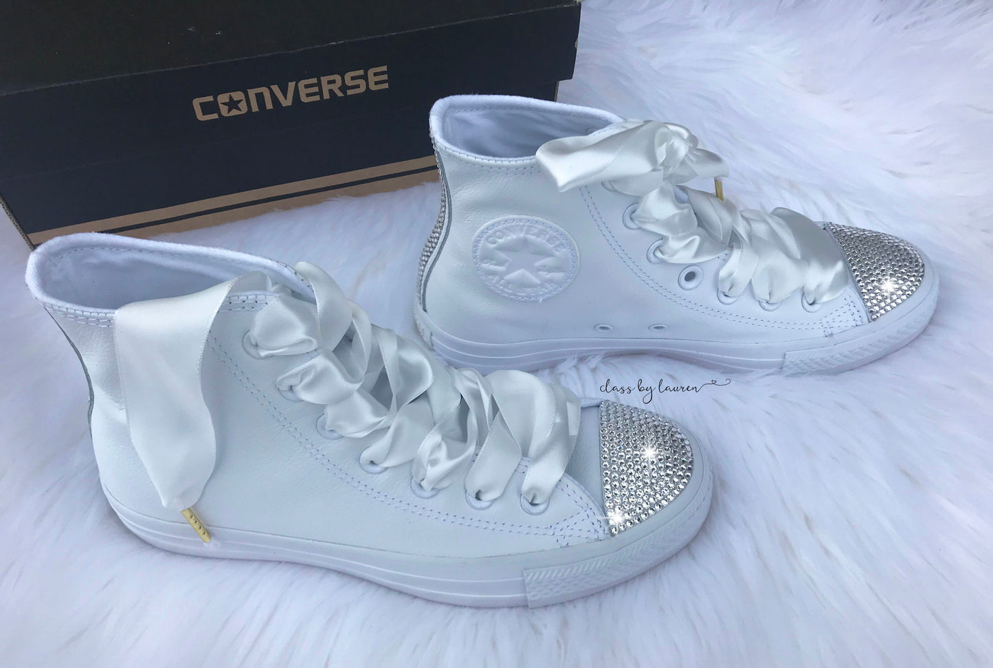 Converse High Top Wedding White with Crystals