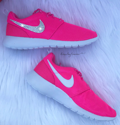 Hot Pink Nike Roshe with Crystals