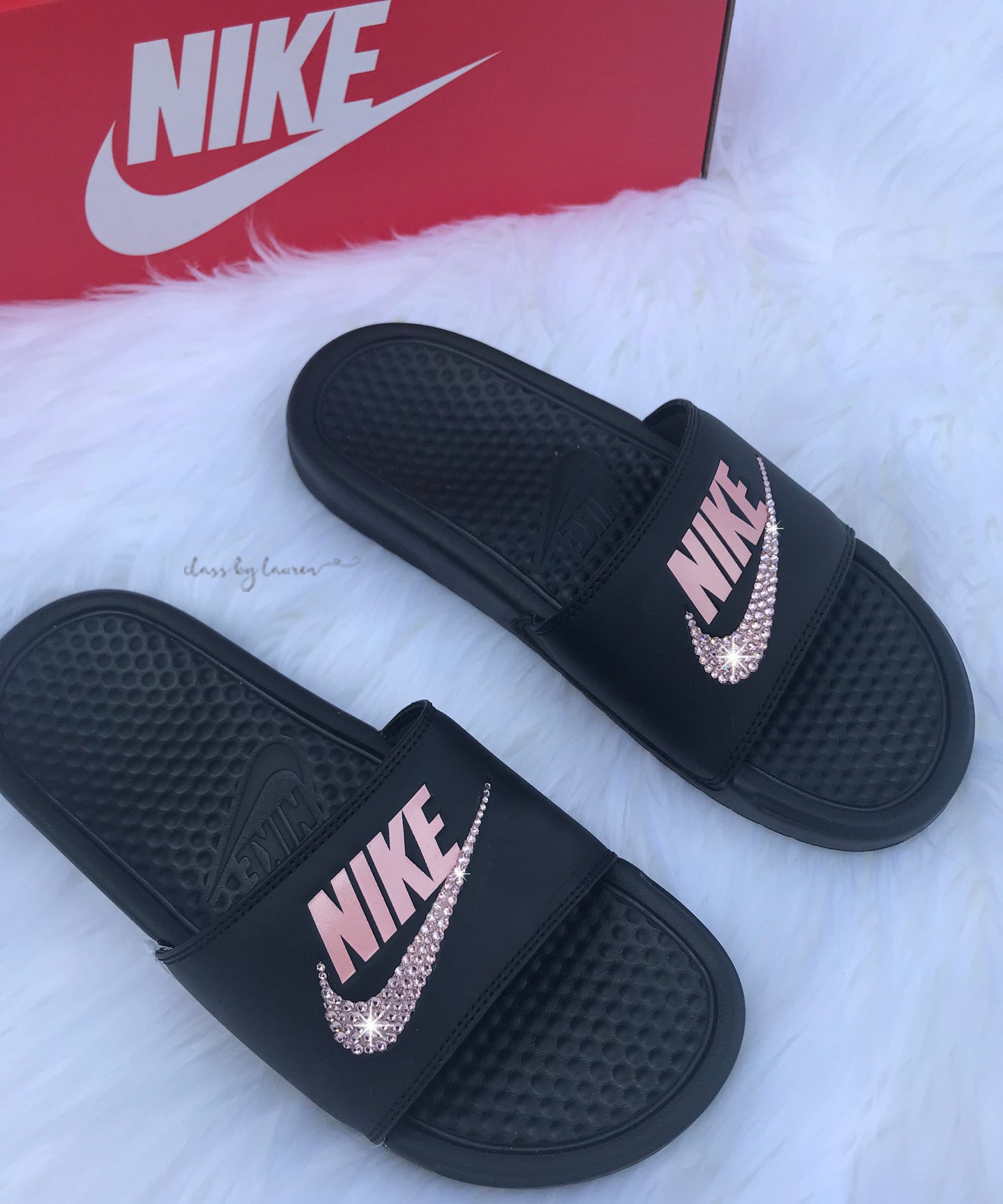 Nike Slides Rose Gold